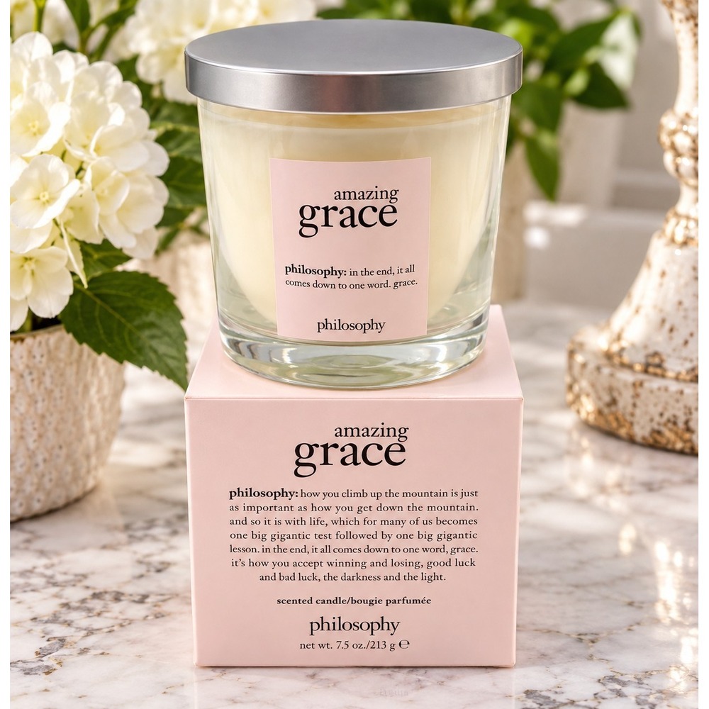 Philosophy Amazing Grace Scented Candle 7.8 oz NIB Clean Girl Spa Luxury